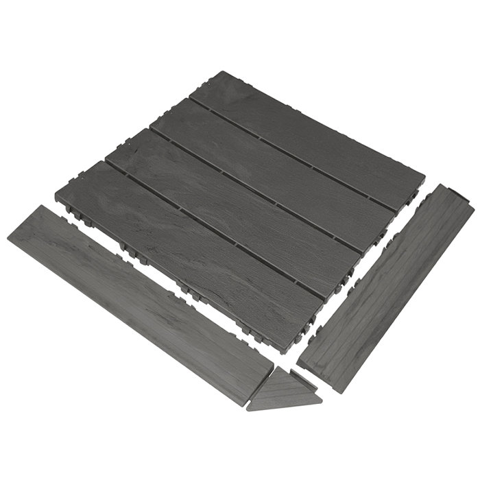 Golvplatta Woodlook Mörkgrå 11-pack Hestra